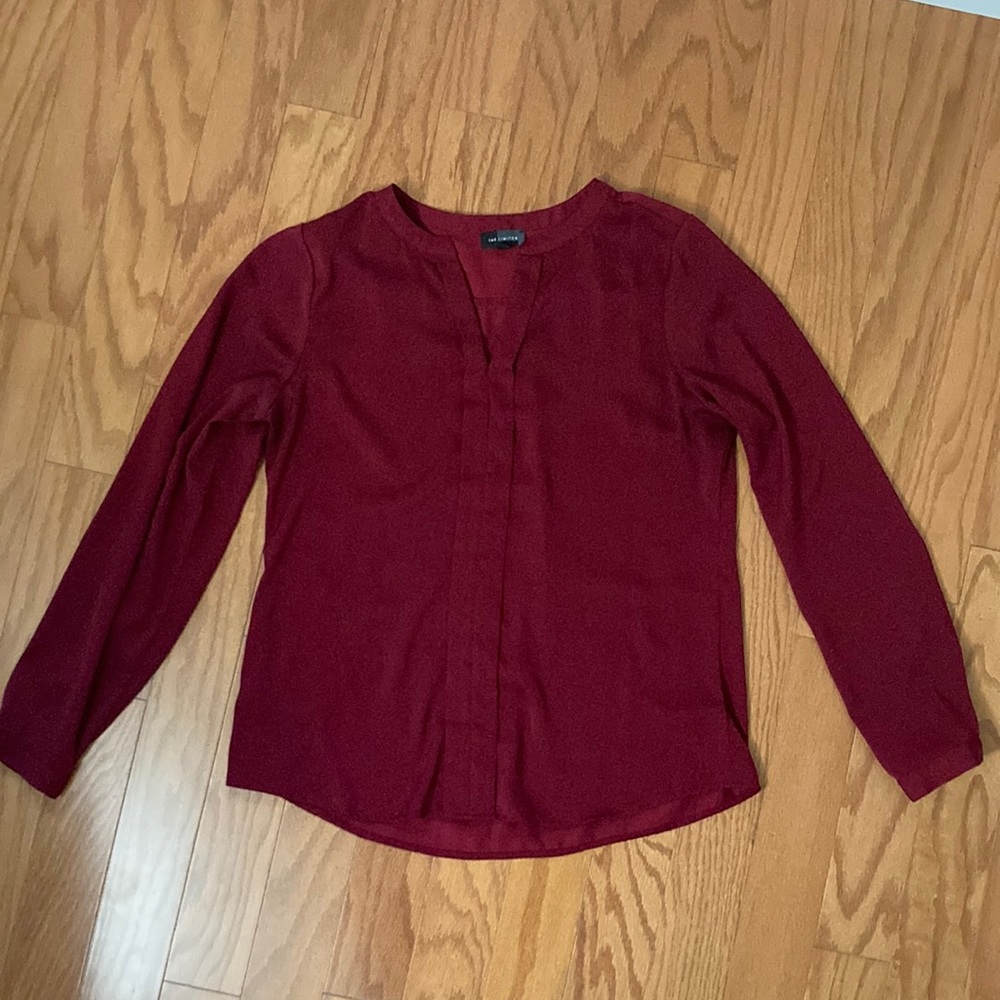 Burgundy long sleeve blouse